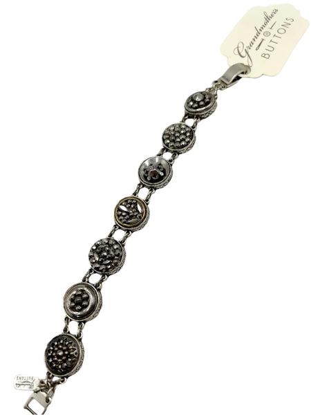 Button Bracelet Silver Fashionable Handmade Button Bracelet In