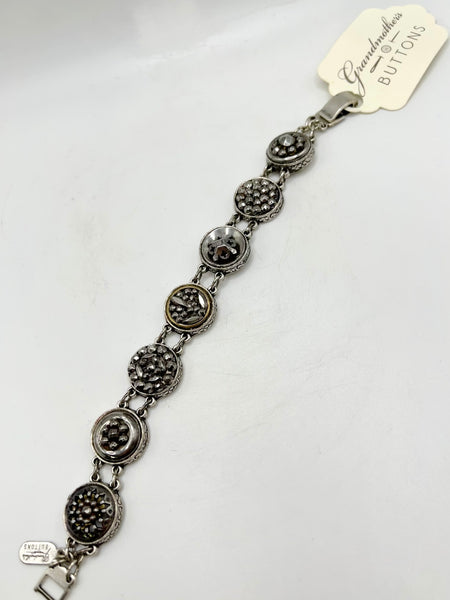 Silver Antique Button Bracelet