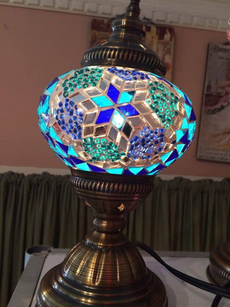 Authentic Blue Turkish Lamp - Shops on Bay
