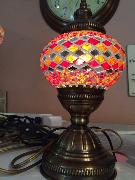 Authentic Red & Orange Turkish Lamp - Shops on Bay
