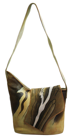 Painted Leather Abstract Purse