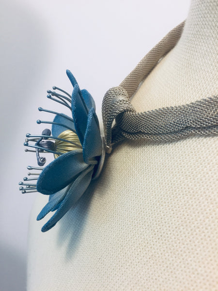 Custom Blue Flower Necklace