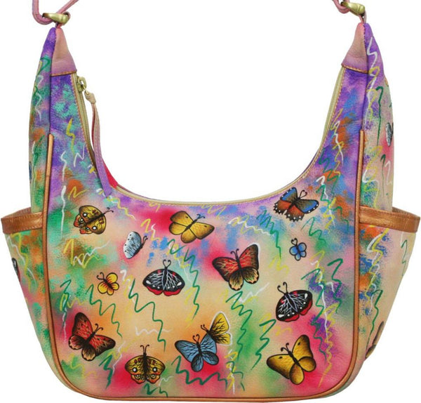 Painted Leather Butterfly Purse