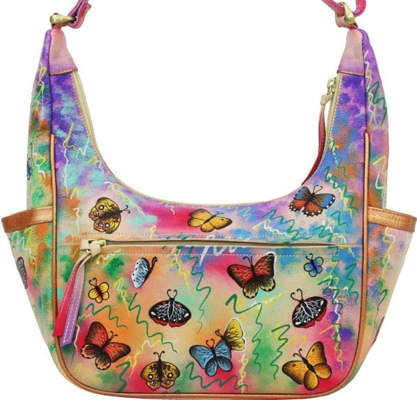 Painted Leather Butterfly Purse